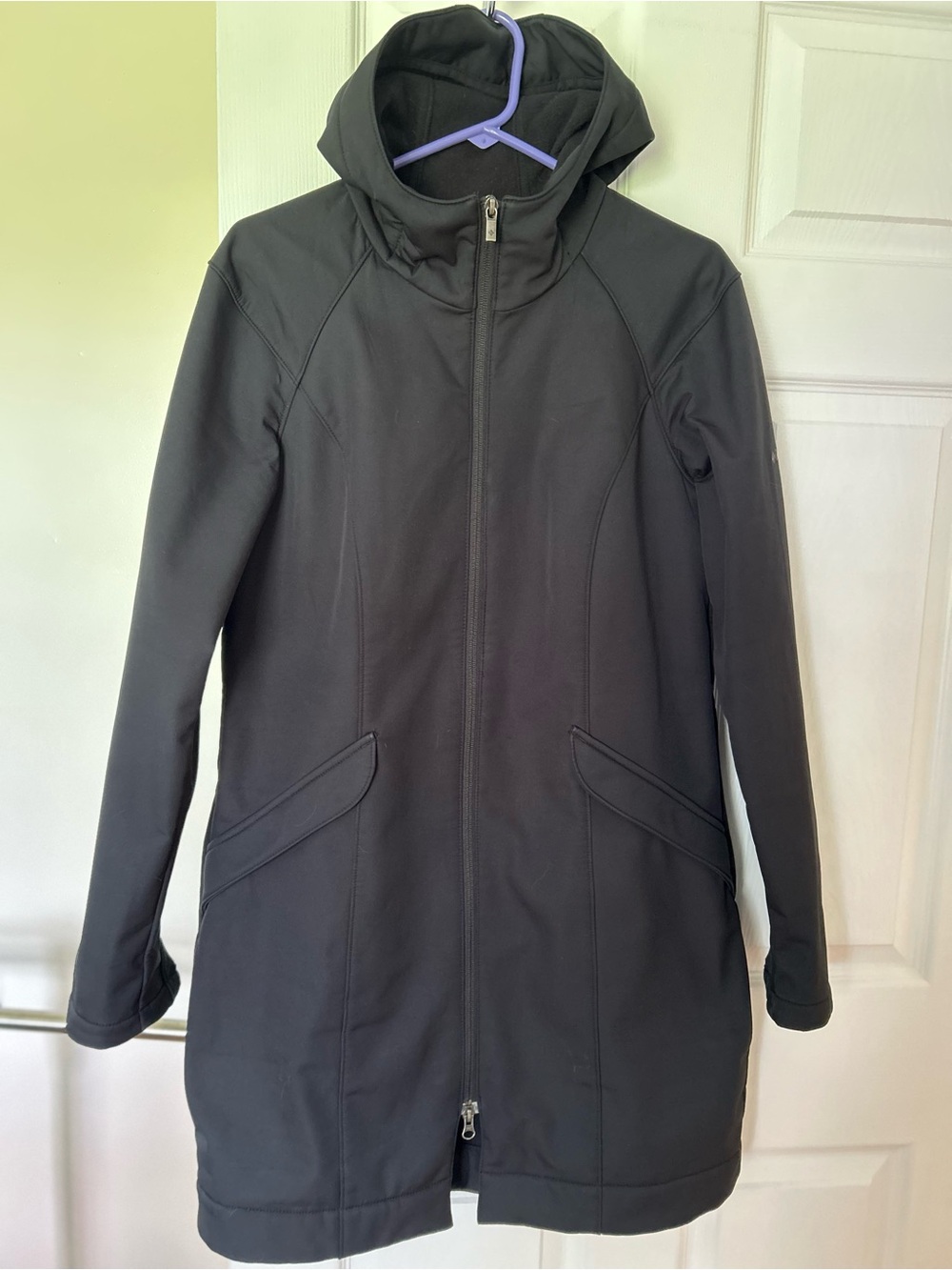 Columbia Black Long Hooded Trench Coat